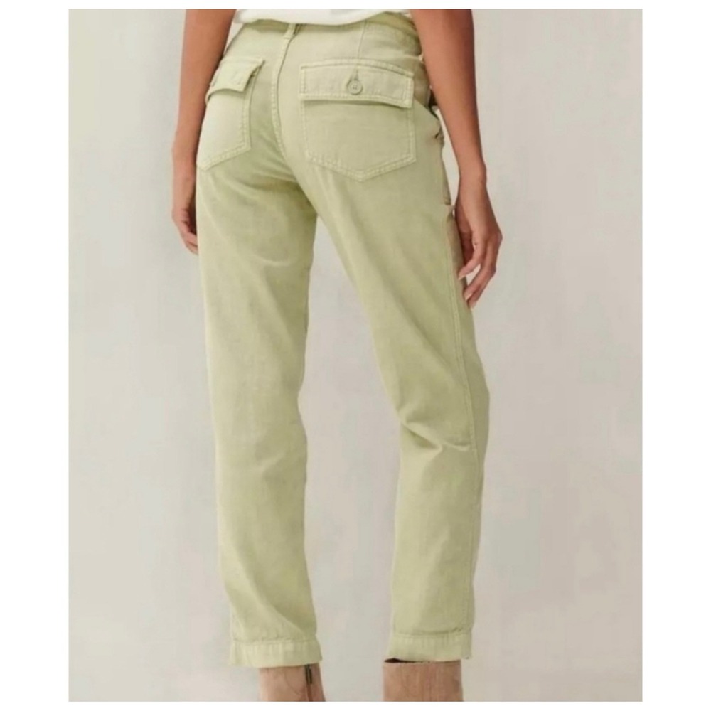 Lucky Brand Mid Rise Utility Straight Leg Pants Women 0 25 Olive Green Belted - Picture 2 of 13